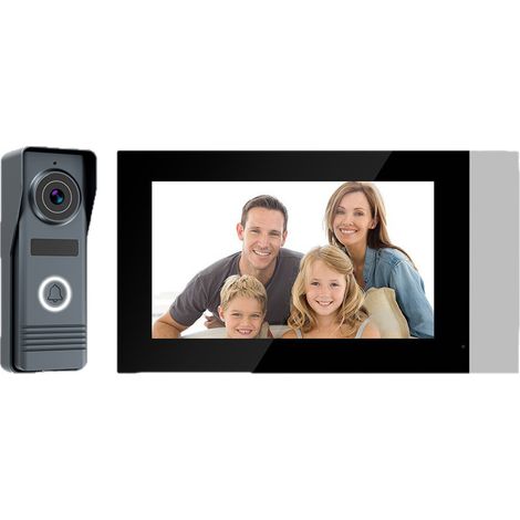 Extel Compact, Visiophone filaire 7’’ tactil, Connexion 2 fils, Platine aluminium anti-vandalisme , Vision nocturne, Contrôle portail et portillon, 3 ans de garantie