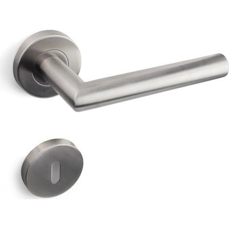 Ensemble de Poignées en Acier Inoxydable Pour Portes de Chambre BB Garniture Intérieure (Gabarit de Perçage et Instructions de Montage Inclus) (1/3)