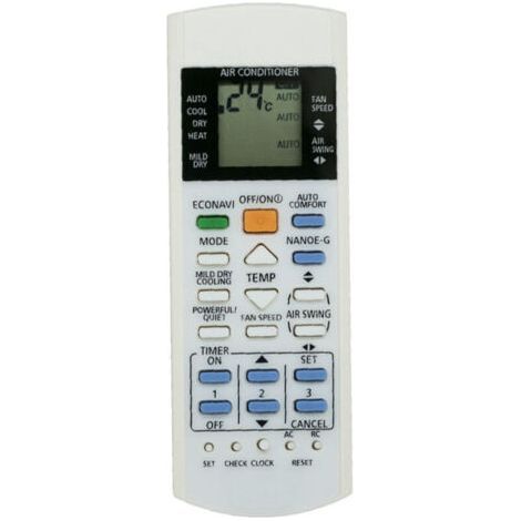 Télécommande de climatiseur Panasonic A75C3300 – ABS résistant – Portée jusqu'à 10 m – Alimentation 2 piles AAA – Remplacement pour modèles 3208 3706 3708 3883 3935 (1/4)