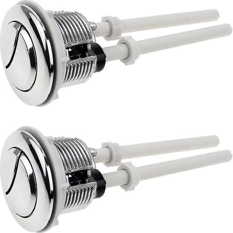 Boutons-poussoirs de chasse d'eau double - Lot de 2 boutons chromés de 38 mm pour réservoir de WC (1/3)