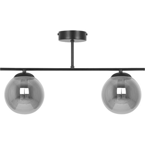Plafonnier noir 2 globes graphite Gamma E14 Kaja 10W (1/5)
