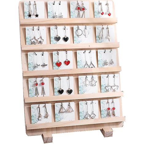 Présentoir à bijoux en bois, colliers, breloques, plateau de présentation, pendentifs, boucles d'oreilles, style carte, Penda (1/5)
