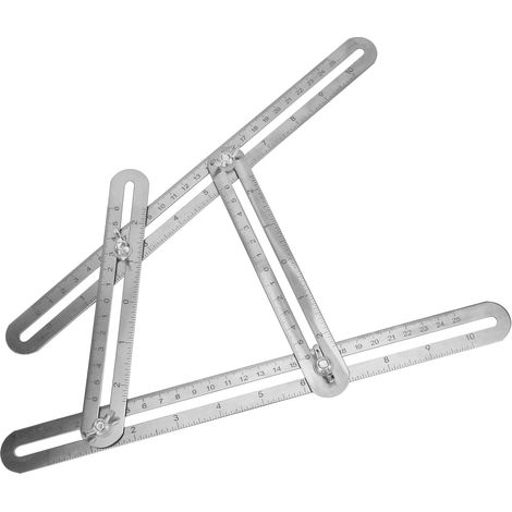 Stainless Steel Four‑Sided Folding Measuring Rulers Multi‑Angle Template Scale Ruler (1/5)