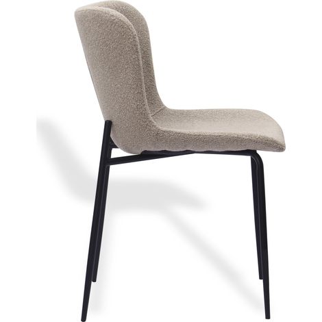 CHICFURN Silla de comedor 55x48x80 cm tejido caqui y metal, lote de 2 (1/5)