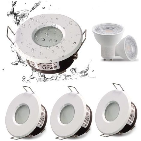 IP65 spot LED encastrable étanche, configuration de douille GU10, adapté aux spots de salle de bain et de cuisine (ampoule non incluse) Blanc Downlight découpe 75mm (1/5)