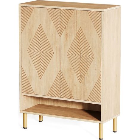 Schuhschrank aus Naturholz mit 7 Ebenen 73 x 35 x 115,5 cm (1/5)