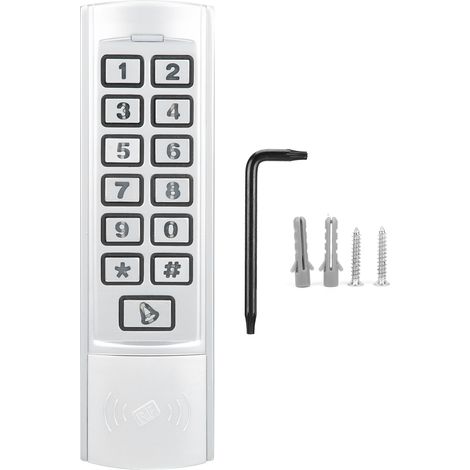 Clavier d'accès avec rétroéclairage, lecteur RFID 125KHz, carte ID, mot de passe, machine de pointage intégrée (1/5)