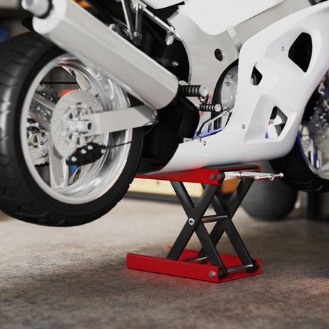 Lève-moto 500 kg réglable, plateforme de levage moto 100-370 mm, hauteur ajustable pour atelier