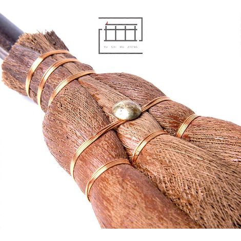 Brosse à thé en fibres végétales brunes, brosse de nettoyage pour plateau à thé Kung Fu, manche en bambou, accessoires pour la maison et la cuisine. (1/4)