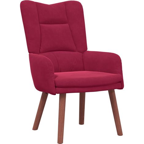 Poltrona Relax Poltrona Rosso Vino 63 x 67 x 94 cm Velluto (1/5)