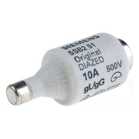 Fusible de type DIAZED Siemens, 10A, taille DII, gG, 500V c.a. ( Prix pour Paquet de 5 )