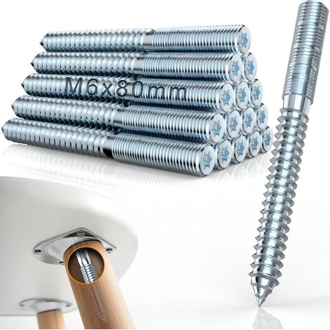 15 Pièces Vis Double Filetage M6x80mm Vis de Fixation M6 (1/5)