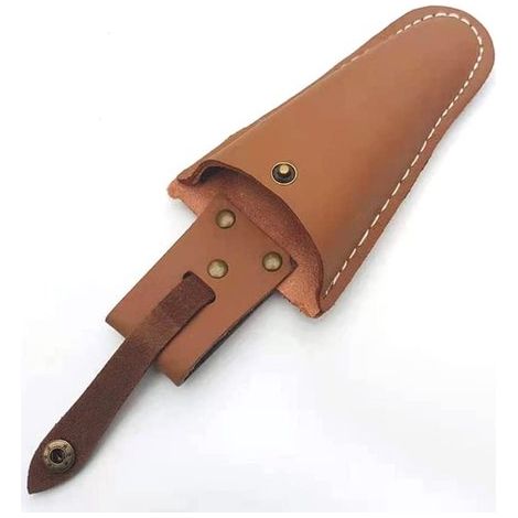 Étui en Cuir - Sac de rangement pour pinces - Sac banane pour sécateurs - Sac de rangement Outils de Jardin - Marron - Cuir PU - 20,5 x 8 cm - Pour sécateurs et Outils de Jardin (1/4)
