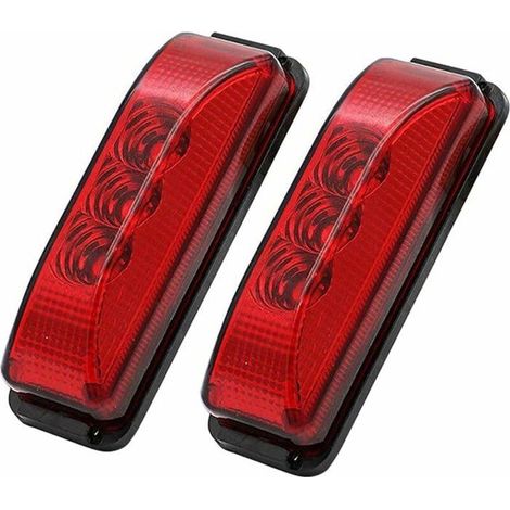 Feu de gabarit latéral étanche - MICH - 2 pièces - LED - 24 V - Rouge - Pour camionnette, camion, caravane, voiture, bus (1/4)