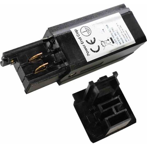 Bloc d'alimentation pour guide d'éclairage sur rail, noir, 3 circuits (1/2)