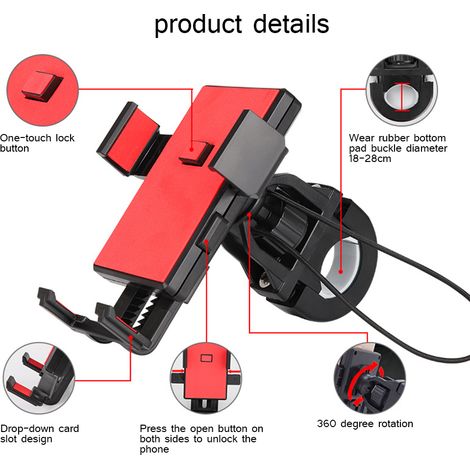 Universelle Handyhalterung für MTB und Motorrad, geeignet für 4-6,5 Zoll große Mobiltelefone. (1/5)