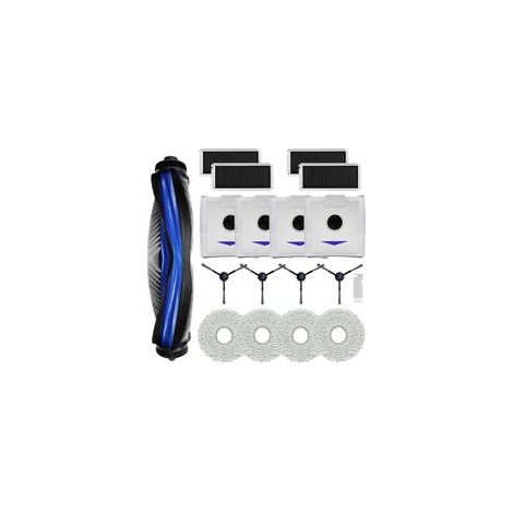 Kit d'accessoires pour aspirateur Ecovacs Deebot N30 PRO OMNI – 1 brosse principale zéro démêlage – 4 filtres HEPA – 4 serpillières microfibre – 4 sacs à poussière