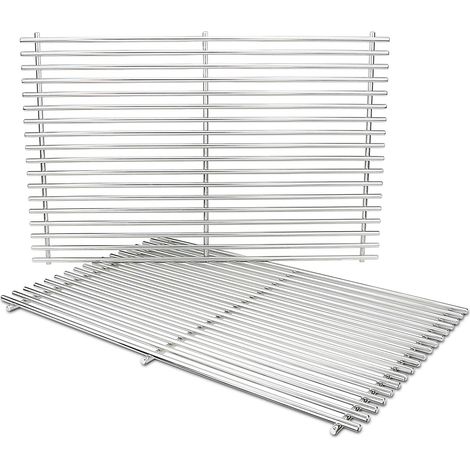 GFTIME 49,5 x 33cm Grille de Cuisson pour Weber Genesis 300 E/S/EP/CEP 310 320 330 (2007-2016), Enders Monroe 3 SIK Turbo, accessoires pour gril à gaz Weber 7524 7528, Acier Inoxydable, Lot de 2 (1/5)