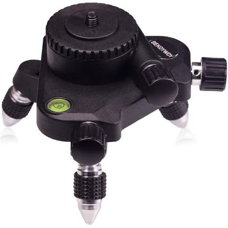 CSPARCV (11×9,5×9,5 cm) Supporto di precisione a 360° con base girevole - Adattatore per treppiede per livelli laser da 6,35 mm - Filettatura da 1/4" e 5/8" - Con bolla orizzontale (1/4)