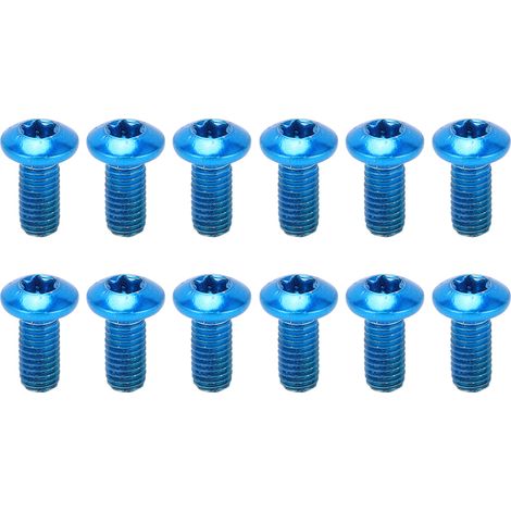 12 pièces Boulons de Disque de Frein pour VTT en Alliage Acier, Vis T25 M5x10mm pour Disque de Frein de Vélo, Bleu (1/5)