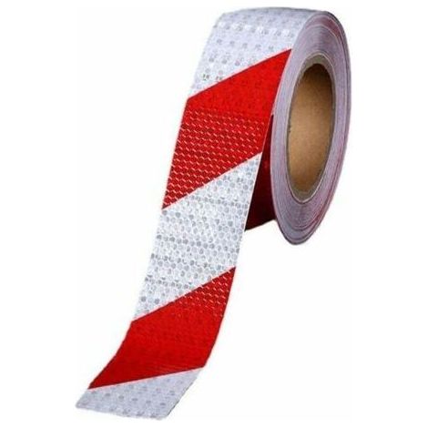 Tigrezy Bande Réfléchissante Autocollante Ruban Avertisseur Réfléchissant Ruban Adhésif Réfléchissant Avertissement Rouge et Blanc Ruban de Signalisation 5cm 25m (1/4)