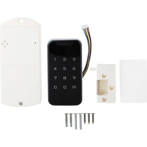 Cerradura electrónica para armarios, fabricada en ABS, con teclado táctil digital inteligente, entrada de código y tarjeta de inducción, para cajones de archivo y taquillas escolares. (1/5)