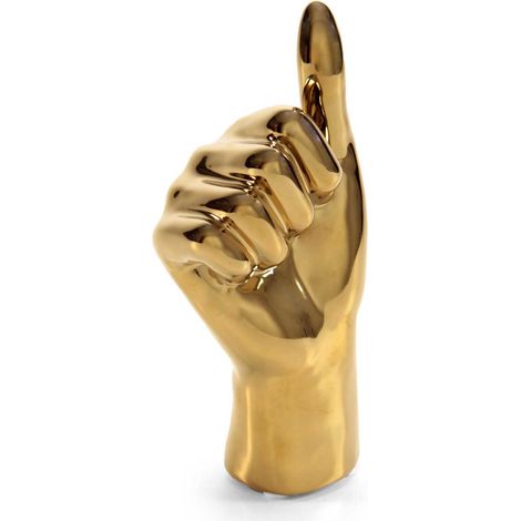 Decorazione Casa Scultura Mano Pollice OK Oro 10 x 6 x 19 cm (1/2)