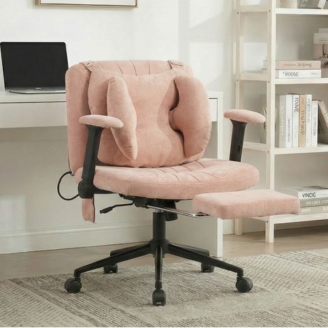 MEUBLIV sedia da ufficio girevole 80x64x86 cm rosa con poggiapiedi, 150 kg (1/5)