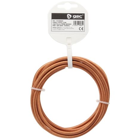 Cable textil 2,5M (2x0.75mm) Bronce