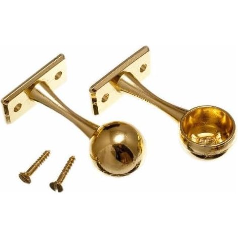 Lot de 24 supports de barre de penderie en laiton plaqué EB 19 mm (1/2)