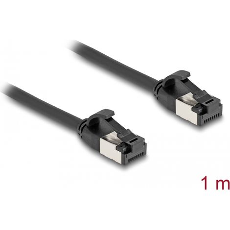 Delock Cable RJ45 macho a macho Cat.8.1 flexible 1 m negro