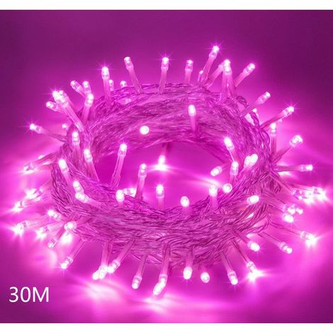 1 Guirlande Lumineuse,30M 300 LEDs,Rose,8 Modes,Imperméable IP65,Pour Noël Halloween Mariage Fête