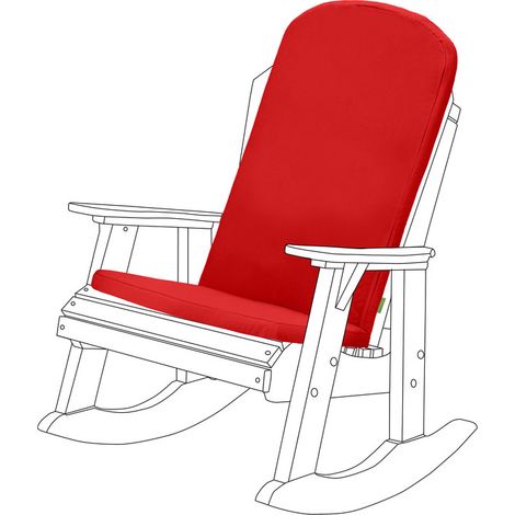Gardenista Cuscino del sedile per sedia da giardino, cuscino del sedile resistente all'acqua per sedia da giardino con schienale alto con lacci e rivestimento con cerniera rimovibile, Rosso (1/5)