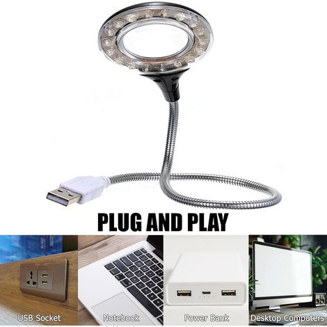 Lampe USB Flexible, Lampe D'ordinateur Flexible à LED, Mini Lumières USB Pour Clavier, Avec 18 LED (1/5)