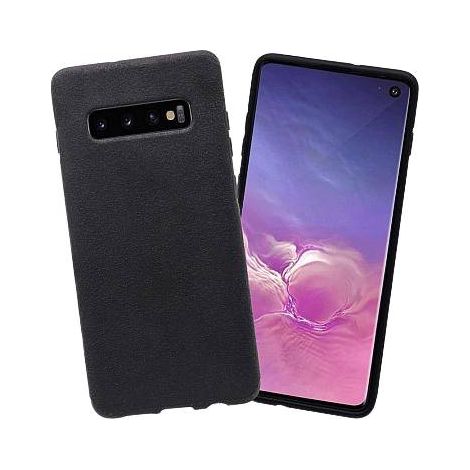CUSTODIA PER SAMSUNG GALAXY S10+ CUSTODIA IN SILICONE NERO CON RETRO RIGIDO