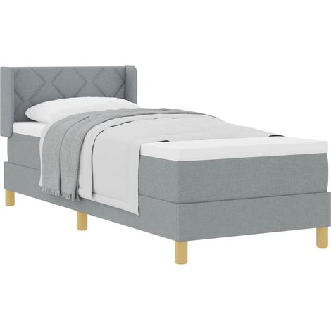 Maison Exclusive - Cama tipo Box Spring con cabecera Gris Claro 2