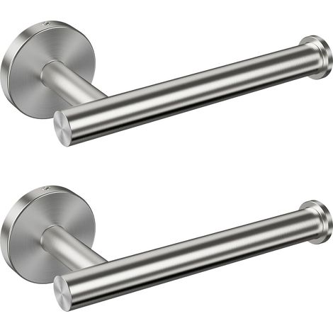 Porte-Serviettes perforé, Porte-Papier Toilette Acier Inoxydable de Qualité pour Salle de Bain Cuisine Toilettes, Support de Papier Toilette Mural(Nickel brossé 2-Pack) (1/5)