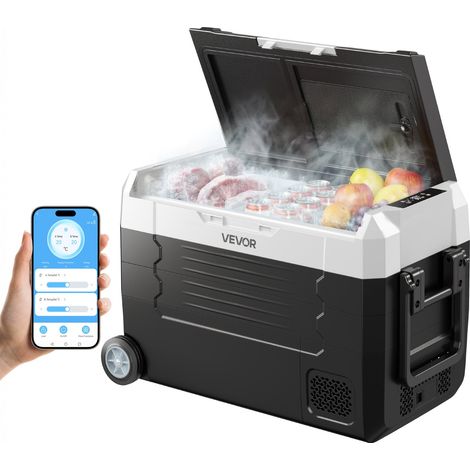 Réfrigérateur Portable à Compression 35 L, Glacière Électrique DC 12/24 V et AC 100-240 V, pour Camping Pêche Caravane, Mini Frigo Voiture à Double Zone, -20 à 20 °C, Contrôle via Application (1/5)