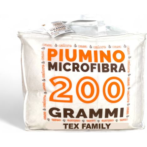 PIUMINO Letto Sintetico BIANCO Mezzo Peso gr./mq. 200 Grammi Peso Medio 1 PIAZZA