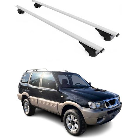 OMAC Dachträger Querträger für Nissan Terrano II R20 1993-2005 – Abschließbar – Max. 75 kg – 2 Stangen Stahl Silber (1/5)