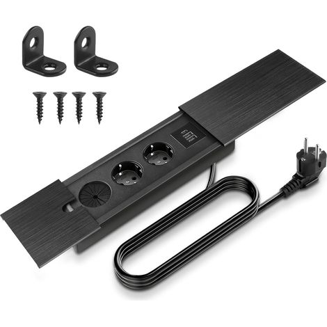 Multiprise encastrable escamotable 2 Prises avec USB C, Prise de Table (1/5)