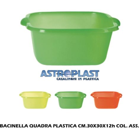 1 Pezzo Bacinella Secchio in PP Rettangolare 30 x 30 cm Vari Colori