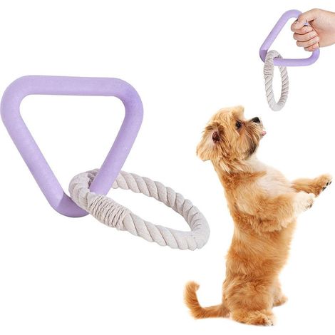 Corde à tirer pour chien, jouet à mâcher et à tirer les molaires, violet (1/5)