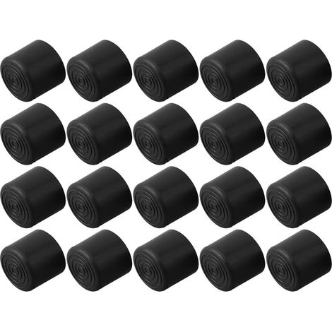 Sollbry 20 Stück Gummi-Stuhlspitzen für Bodentischbeine, verhindern Kratzer, schwarzes PVC-Material (22 mm)