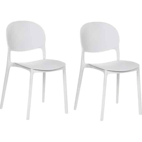 Kit 2 sedie polipropilene cucina bar ristorante sedia interno esterno bianco 150ro (1/5)