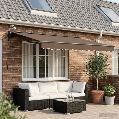 vidaXL Auvent rétractable électrique Taupe 3,5 x 2,5 m (1/5)