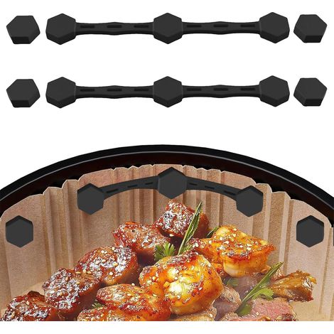 Af400eu Af500eu Lot de 2 aimants pour friteuse à air chaud Clips en silicone pour fixer les inserts de papier sulfurisé Noir (1/5)