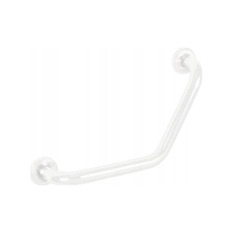 Maniglia angolare per lavabo da bagno, sopra la vasca, 38 cm, bianca.