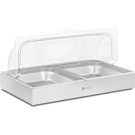 Vitrina para bufé 2 x 4 litros 535 x 335 x 250 mm acero inoxidable / plástico (policarbonato) 140005383 (1/4)