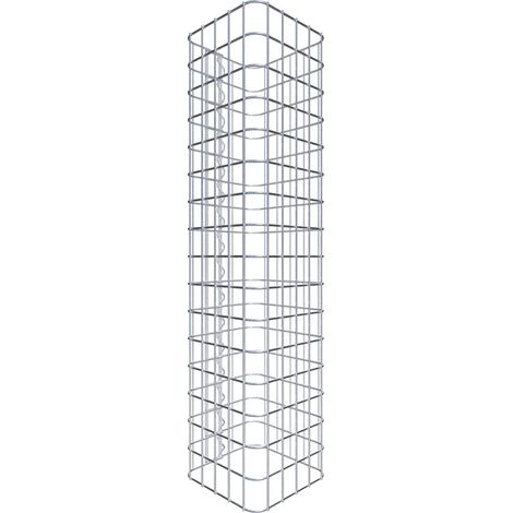 Gabiondeco - Colonne de Gabion carrà©e. 27 cm x 27 cm. mailles 5 x 5 cm - hauteur : 80 cm - Made in Germany (1/5)